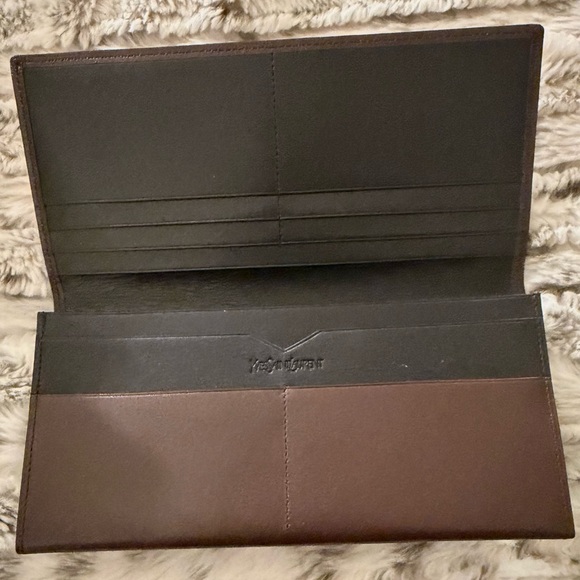 YSL Brown Leather BiFold Wallet - Picture 3 of 9